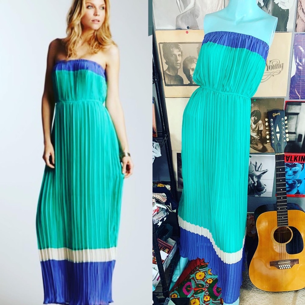 💚 Romeo & Juliet Couture Color Block Strapless Dress MEDIUM BUT RUNS LARGE